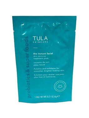 Tula Skincare Instant Facial Treatment Skin Reviving Probiotics Superfoods 1 Pad